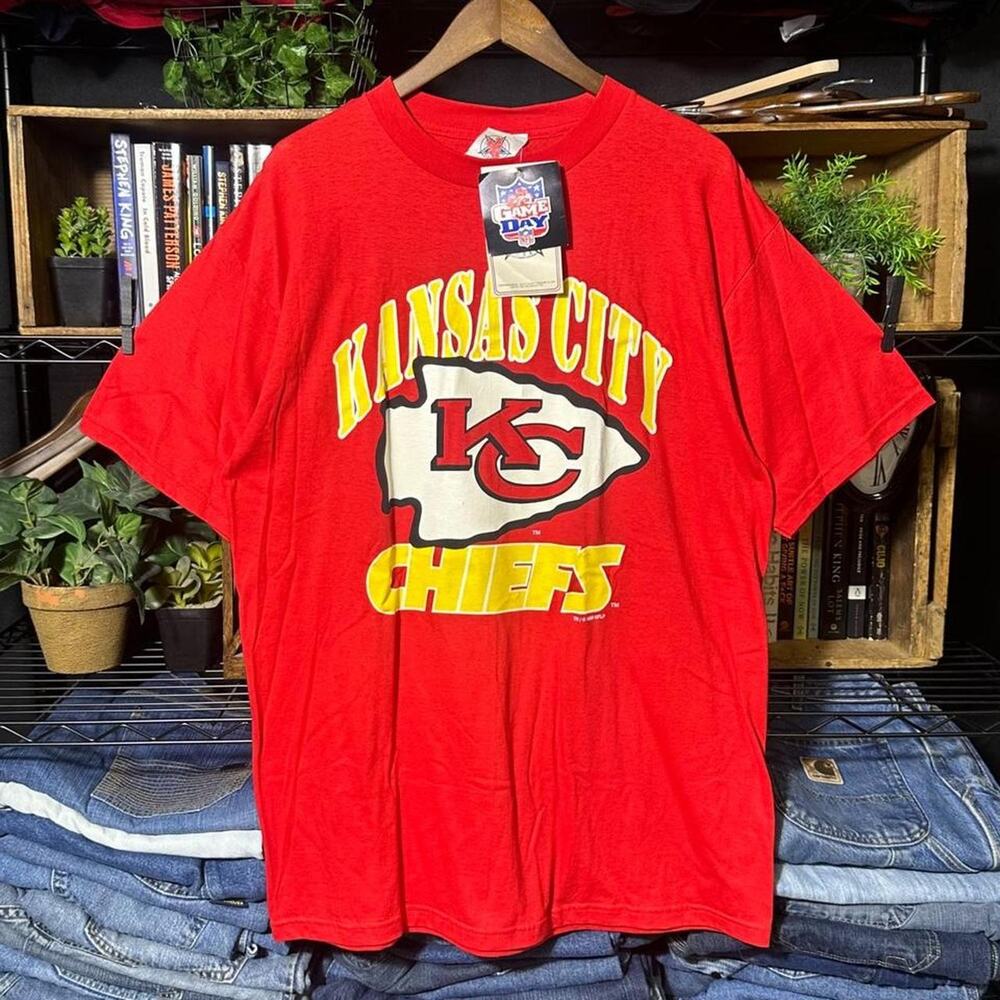 Vintage 90s Deadstock Kansas City Chiefs Tee Nolan Smith NFL Jersey Shirt Large